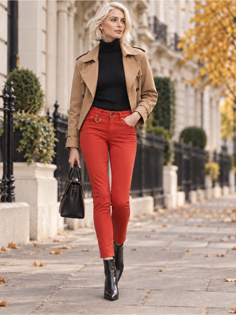 Burberry Slim Skinny Jeans in Rust Red